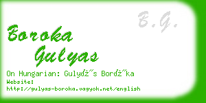 boroka gulyas business card